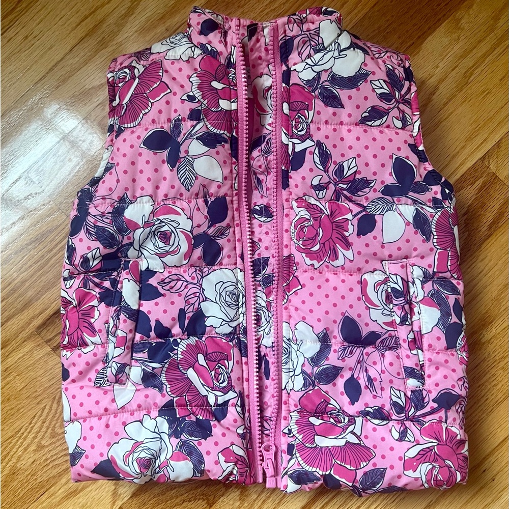 Crown and Ivy Kids Floral Puffer Vest